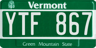 VT license plate YTF867