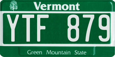 VT license plate YTF879