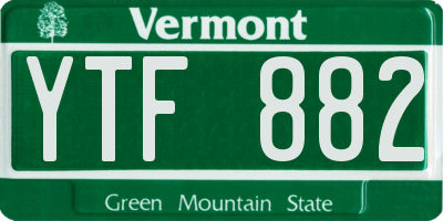 VT license plate YTF882