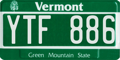 VT license plate YTF886