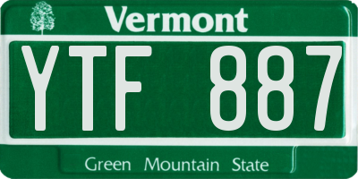 VT license plate YTF887