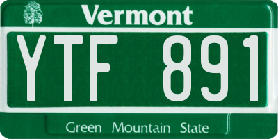 VT license plate YTF891