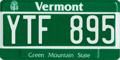 VT license plate YTF895