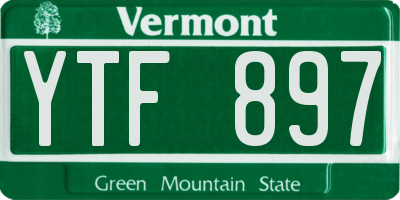 VT license plate YTF897