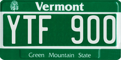 VT license plate YTF900