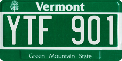 VT license plate YTF901