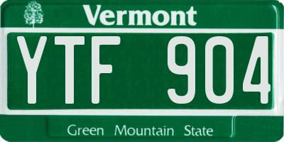 VT license plate YTF904