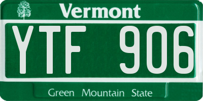 VT license plate YTF906