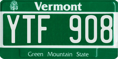 VT license plate YTF908