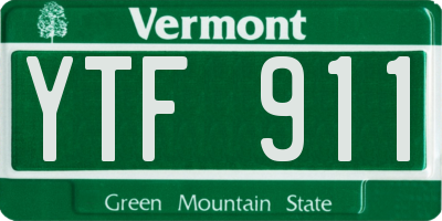 VT license plate YTF911