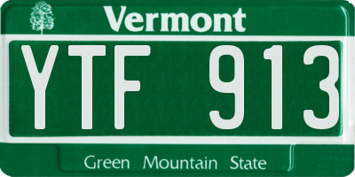 VT license plate YTF913