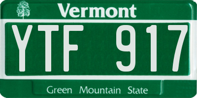VT license plate YTF917