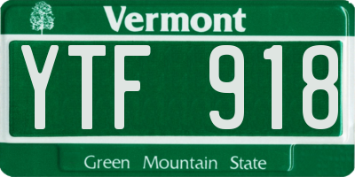 VT license plate YTF918