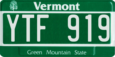 VT license plate YTF919
