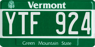 VT license plate YTF924