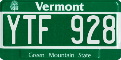 VT license plate YTF928