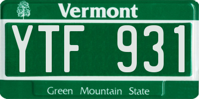 VT license plate YTF931