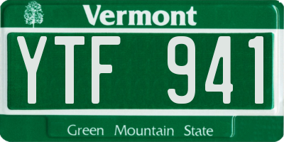 VT license plate YTF941