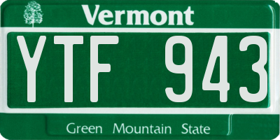 VT license plate YTF943