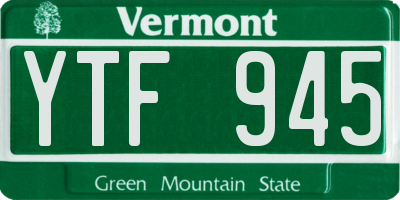 VT license plate YTF945