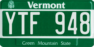 VT license plate YTF948