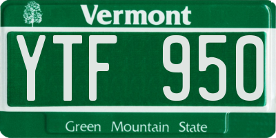 VT license plate YTF950