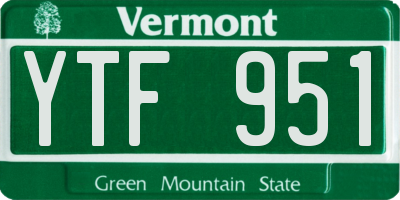 VT license plate YTF951