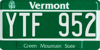 VT license plate YTF952