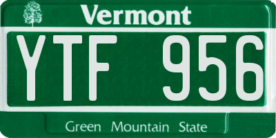 VT license plate YTF956