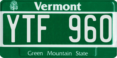 VT license plate YTF960