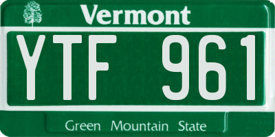 VT license plate YTF961