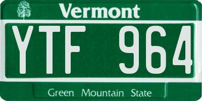VT license plate YTF964