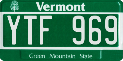 VT license plate YTF969