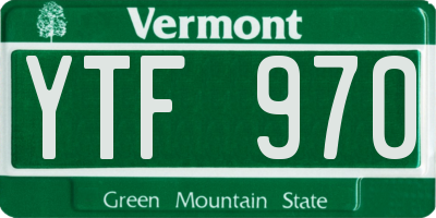 VT license plate YTF970