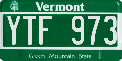 VT license plate YTF973