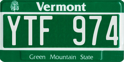 VT license plate YTF974