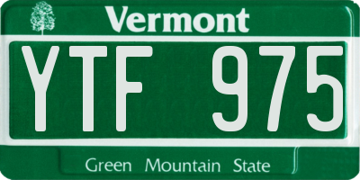 VT license plate YTF975