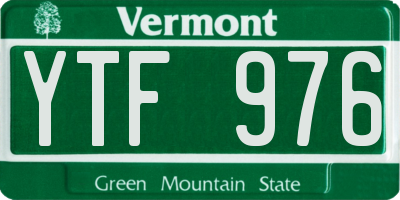 VT license plate YTF976