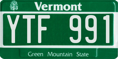 VT license plate YTF991