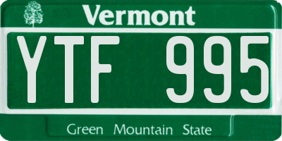 VT license plate YTF995