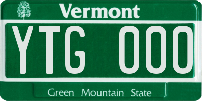 VT license plate YTG000