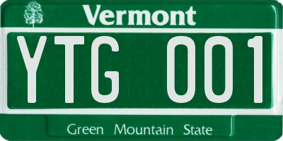 VT license plate YTG001