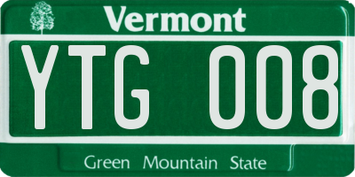VT license plate YTG008
