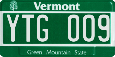 VT license plate YTG009