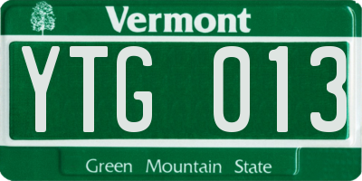 VT license plate YTG013