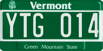 VT license plate YTG014