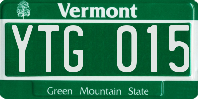 VT license plate YTG015