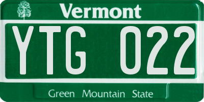 VT license plate YTG022
