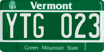 VT license plate YTG023