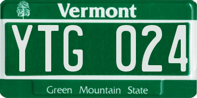 VT license plate YTG024